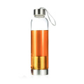 Glass Tea Infuser Water Bottle with Protective Sleeve Motivational Glass Water Bottle